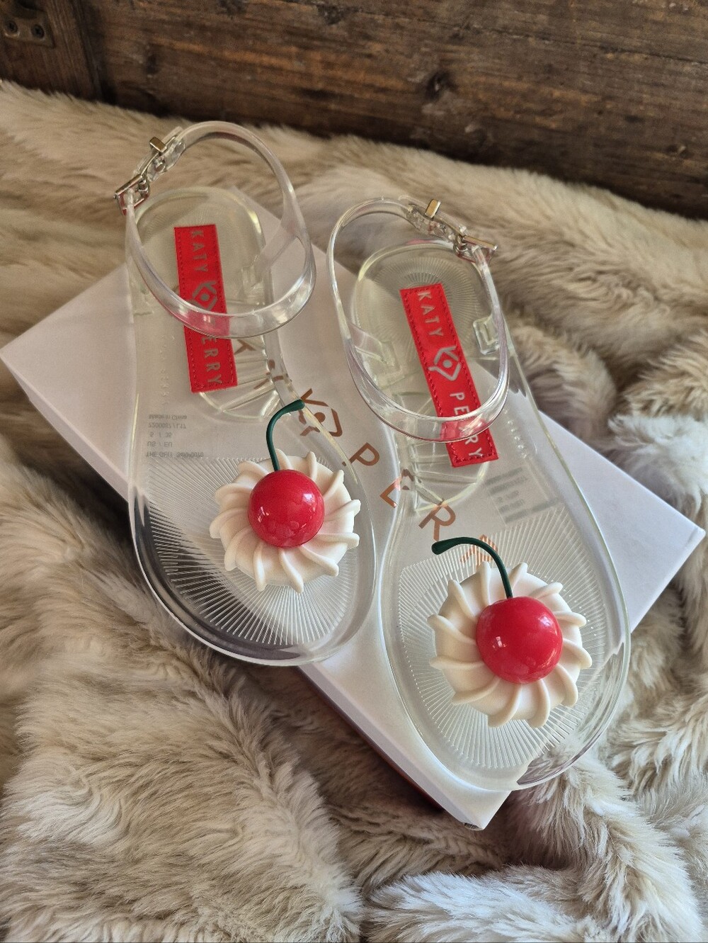 π NWOT Katy Perry - Geli Cherry-Whip Sandals π - Picture 2 of 10